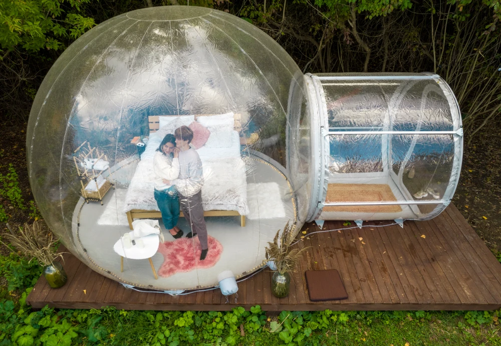 sleeping in a bubble tent